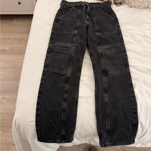 Agolde size 27 black cargo jeans
